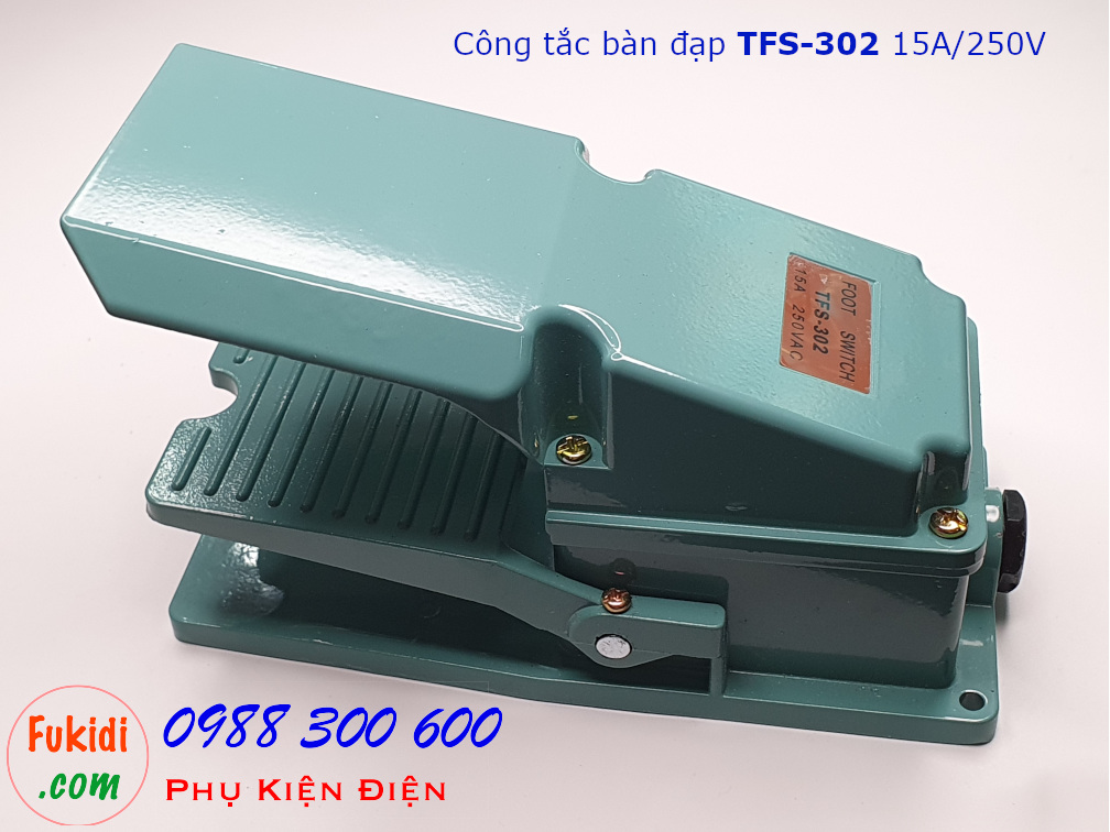 Công tắc bàn đạp, cóc đạp TFS-302 15A/250V, ba chân ra, hai tiếp điểm NO và NC