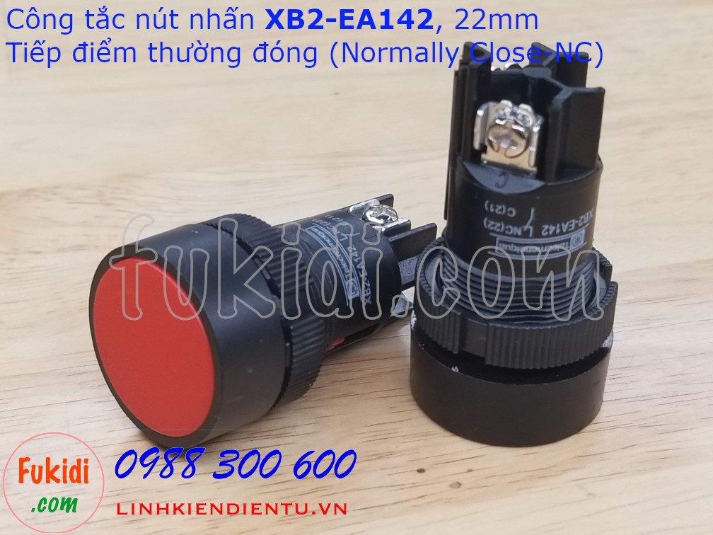 Nút nhấn nhả XB2-EA142 22mm màu đỏ, thường đóng (NC)