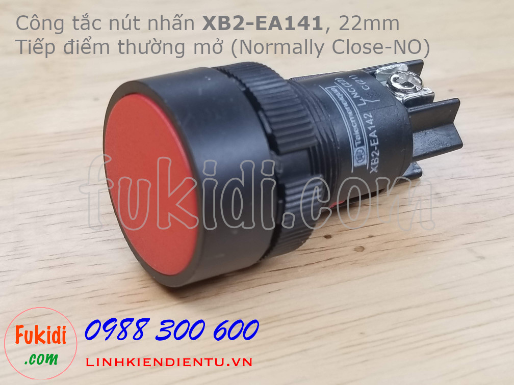 Nút nhấn nhả XB2-EA141 22mm màu đỏ, thường mở (NO)