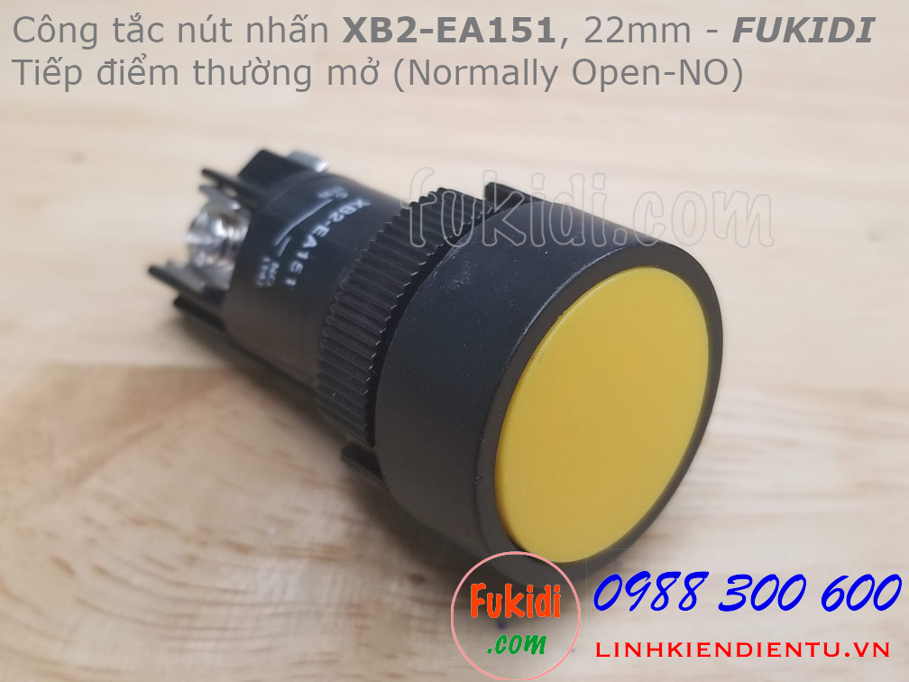 Nút nhấn nhả XB2-EA151 22mm màu vàng, thường mở (NO)