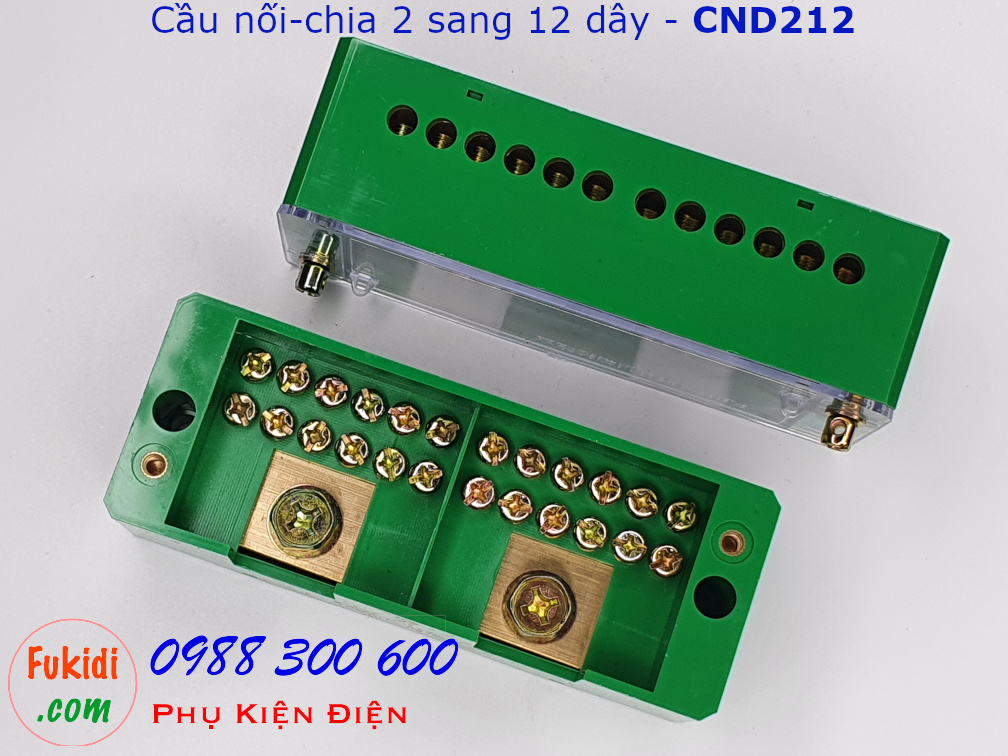 Cầu nối dây, cầu đấu chia dây điện, chia 2 sang 12 dây - CND212
