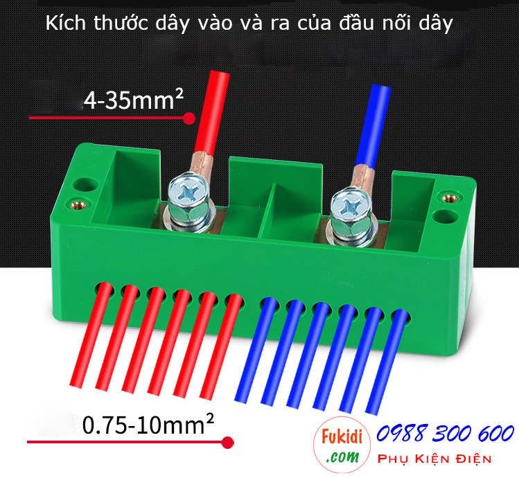 Cầu nối dây, cầu đấu chia dây điện, chia 2 sang 4 dây - CND24