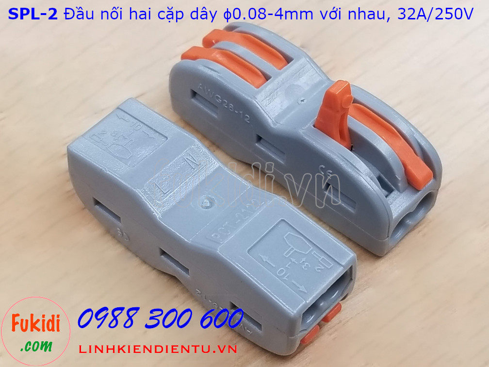 Cút nối dây, đầu nối hai cặp dây điện SPL-2 PCT-2122 32A 250V