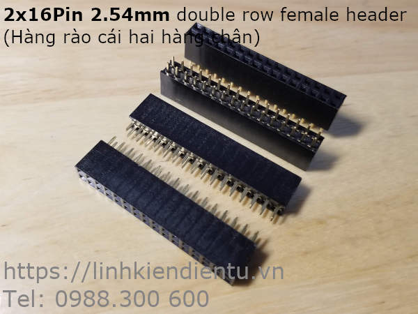 2x16P 2.45mm double row female header - hàng rào cái, hai hàng chân cắm