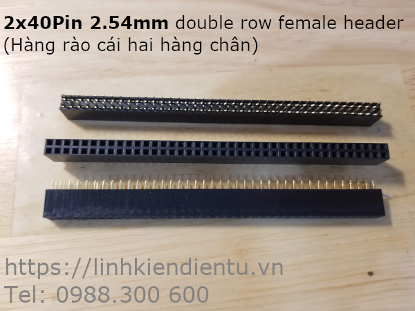 2x40P 2.45mm double row female header - hàng rào cái, hai hàng chân cắm