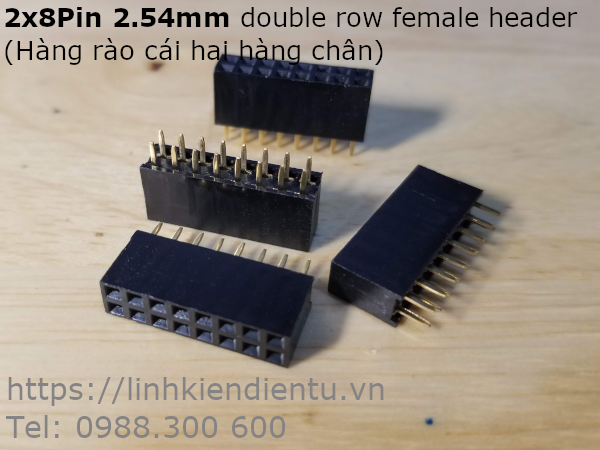 2x8P 2.45mm double row female header - hàng rào cái hai hàng chân