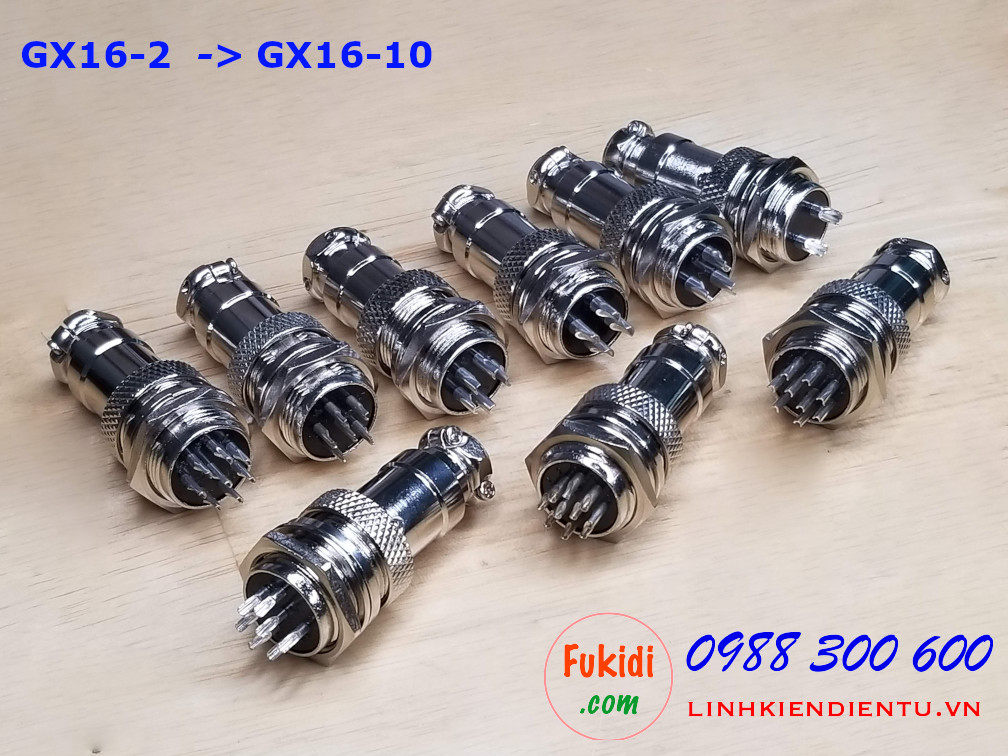 GX16-10 socket ra mười dây, đầu hàn chì, chống thấm, phi 16mm