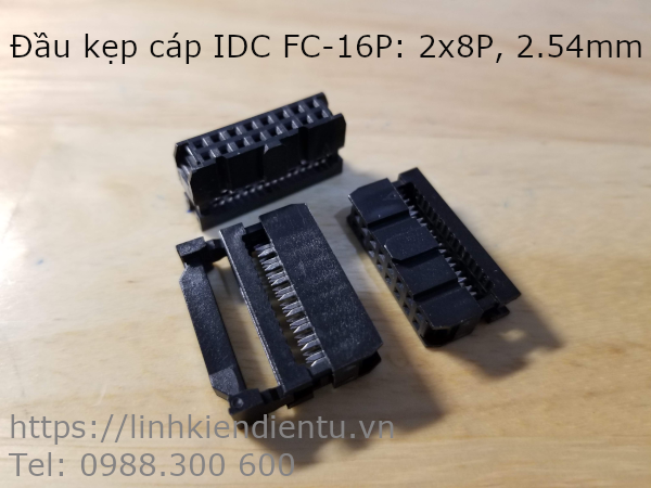 Đầu kẹp cáp bẹ IDC FC-16P, 2x8P, khoảng cách chân 2.54mm