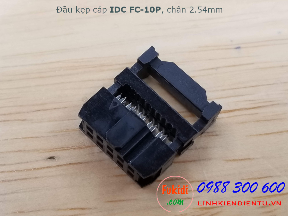 Đầu kẹp cáp bẹ IDC FC-10P, 2x5P, khoảng cách chân 2.54mm