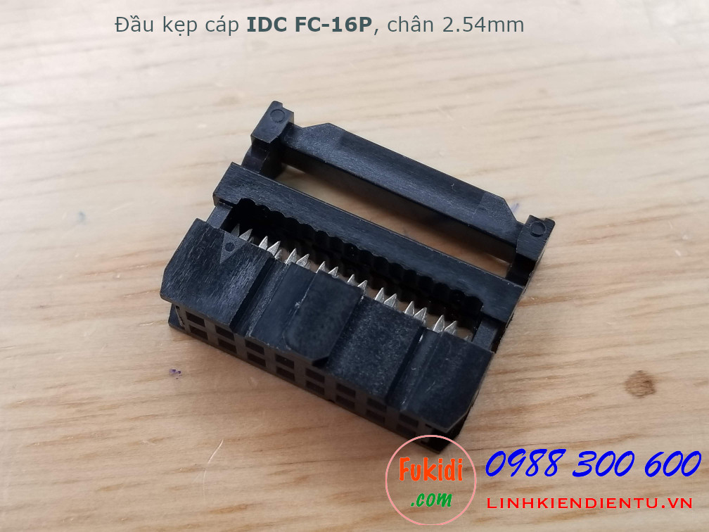 Đầu kẹp cáp bẹ IDC FC-16P, 2x8P, khoảng cách chân 2.54mm