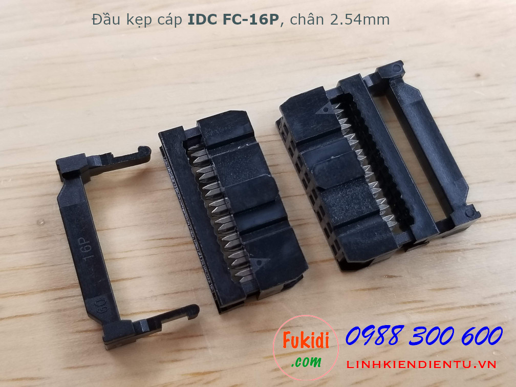Đầu kẹp cáp bẹ IDC FC-16P, 2x8P, khoảng cách chân 2.54mm
