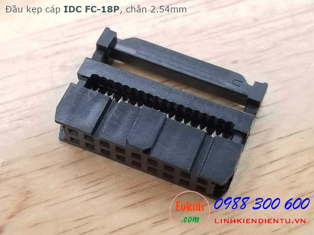 Đầu bấm dây bẹ IDC FC-18P chân 2.45mm màu đen