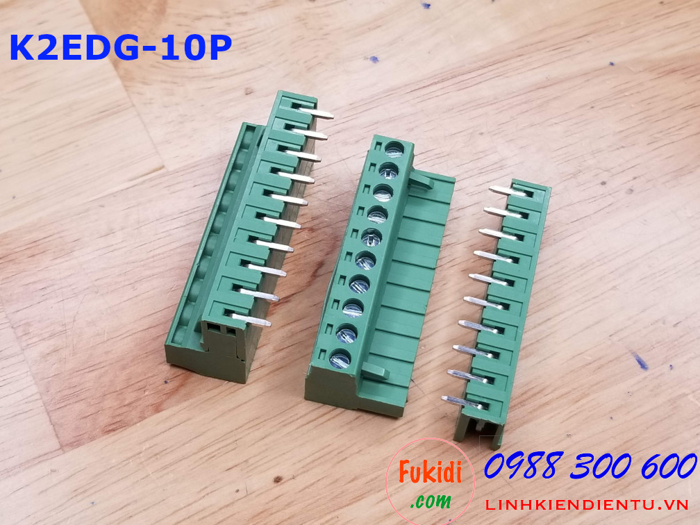 KF2EDG-10P-5.08-L: Terminal Block 10P 5.08mm curved - Jact cắm 10 chân cong