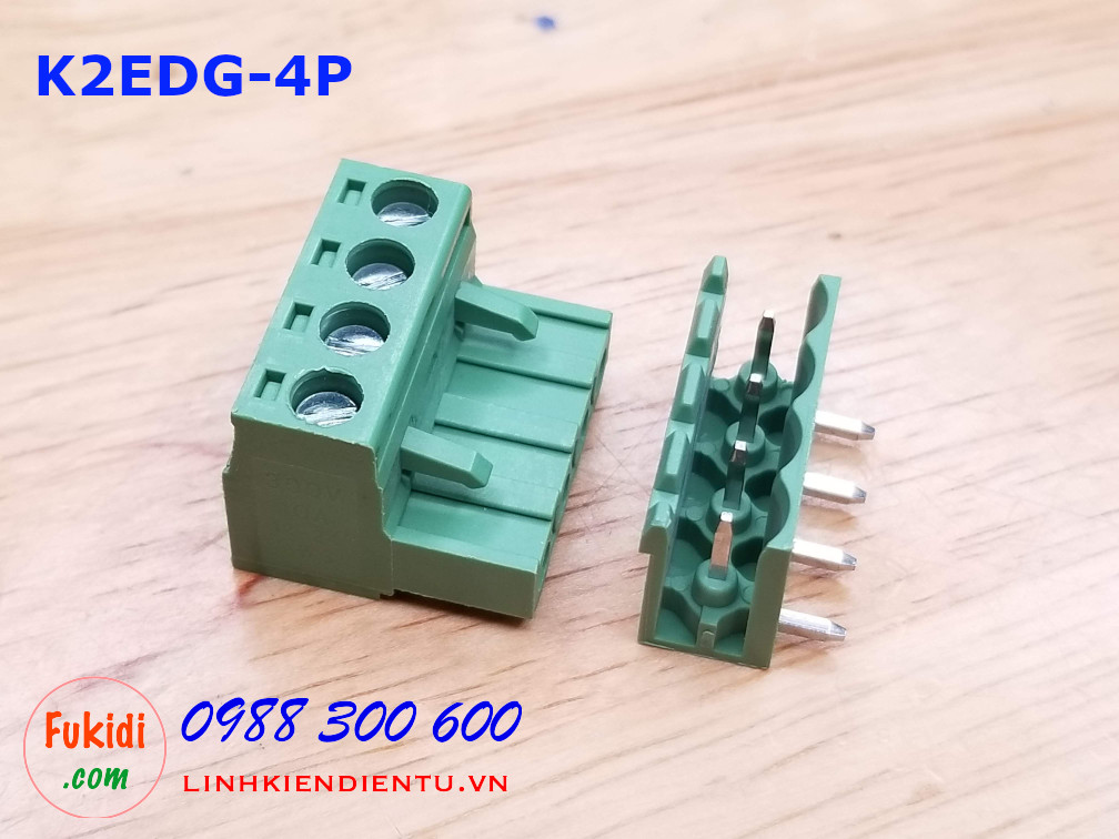 KF2EDG-4P-5.08-L: Terminal Block 4P 5.08mm curved - Jact cắm 4 chân cong