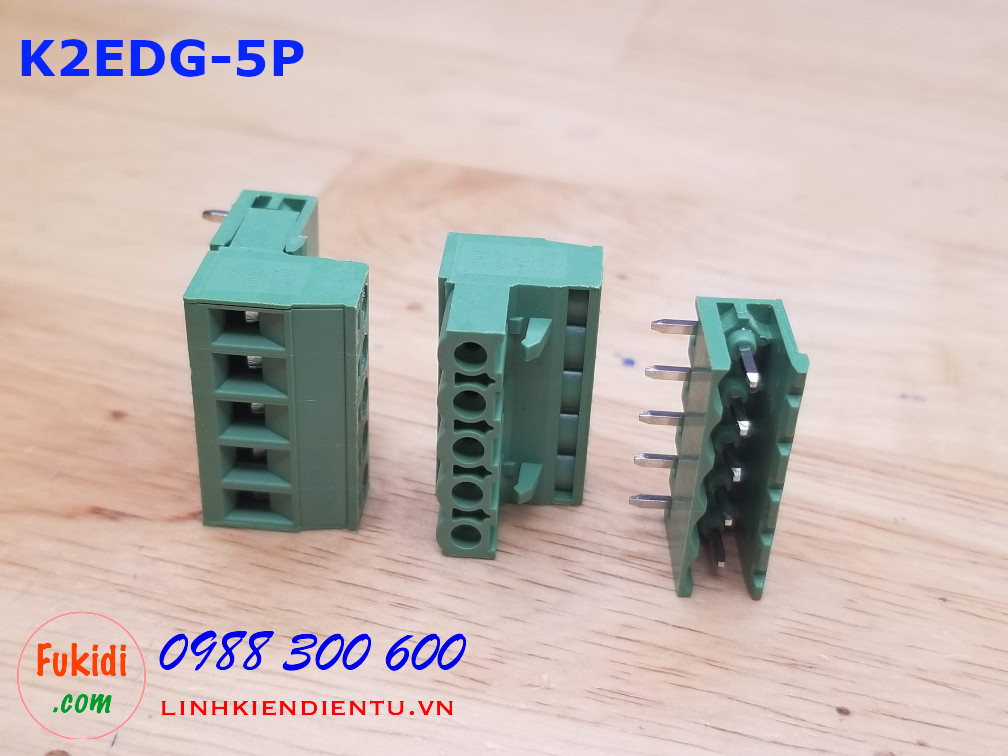 KF2EDG-5P-5.08-L: Terminal Block 5P 5.08mm curved - Jact cắm 5 chân cong