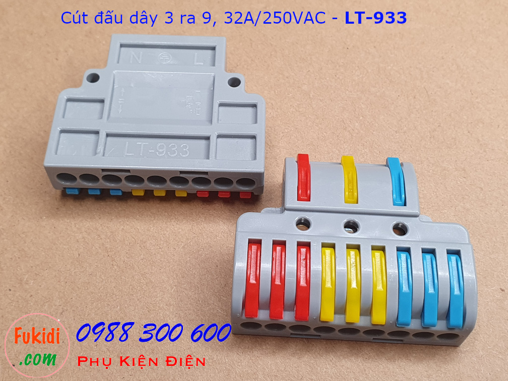 Cút nối dây chia ba ra chín dây 32A 250VAC LT-933