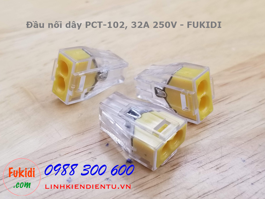 PCT-102 đầu nối dây hai dây, dùng cho dây cứng (dây điện một lõi)