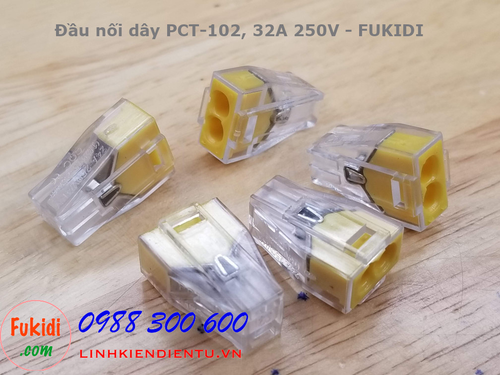 PCT-102 đầu nối dây hai dây, dùng cho dây cứng (dây điện một lõi)