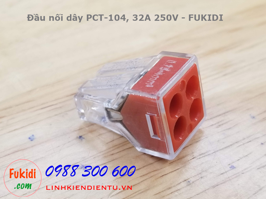 PCT-104 đầu nối dây vào một ra 3, dùng cho dây cứng (dây điện một lõi)