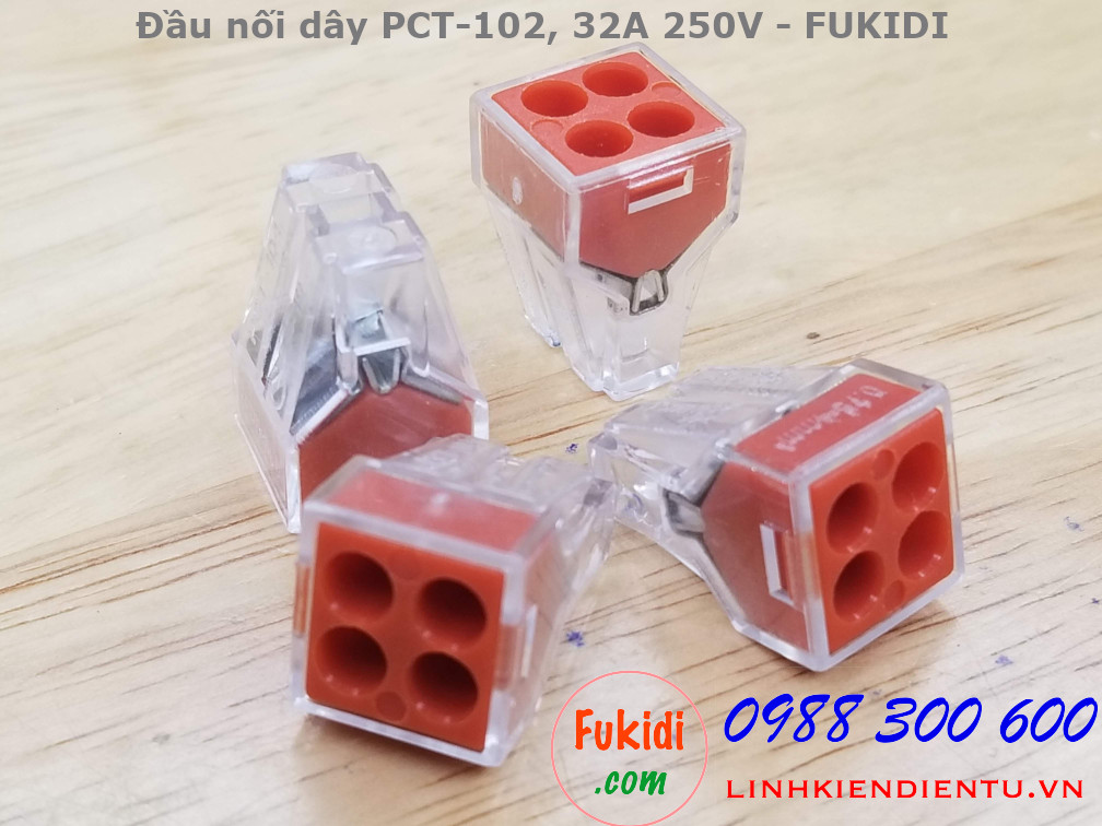 PCT-104 đầu nối dây vào một ra 3, dùng cho dây cứng (dây điện một lõi)