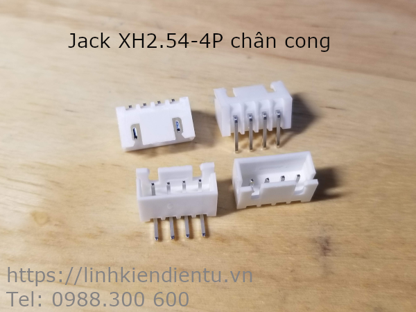 Jack cắm XH2.54-4P đực, 4 chân cong