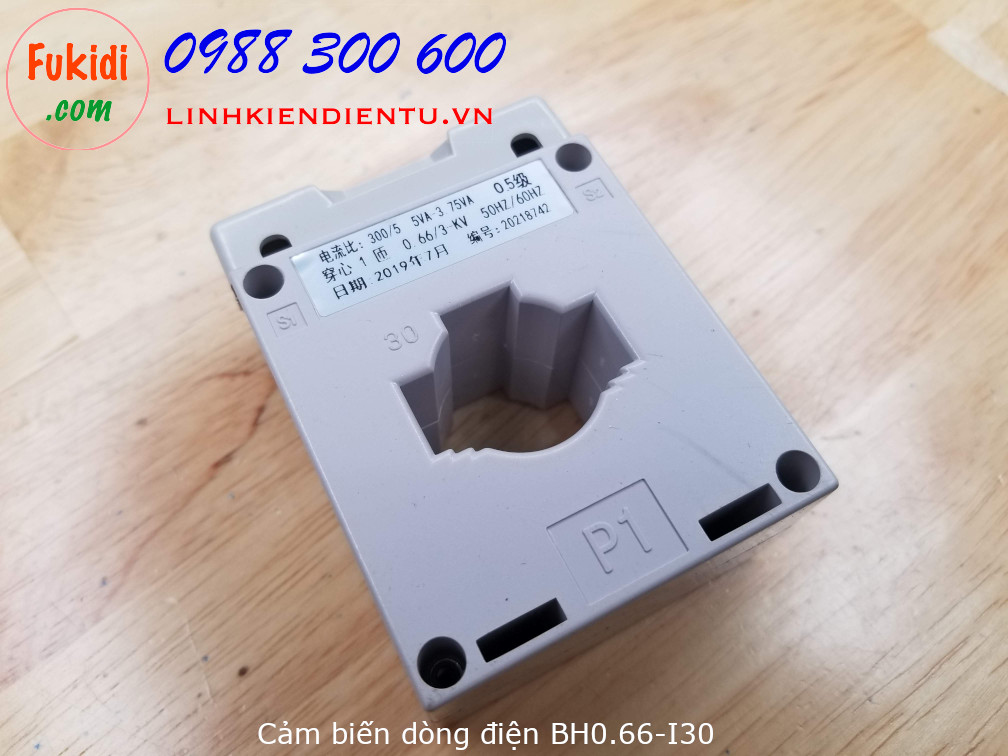 Cảm biến dòng điện BH0.66-I30 đo dòng điện 50A, 100A, 200A và 300A, ngõ ra 5A, khe luồn dây 30mm