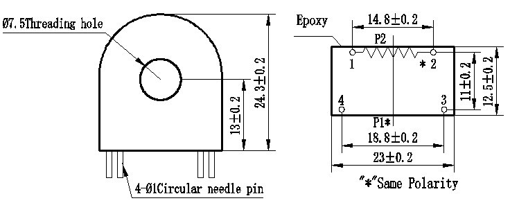 Kích thước của ZMCT118F