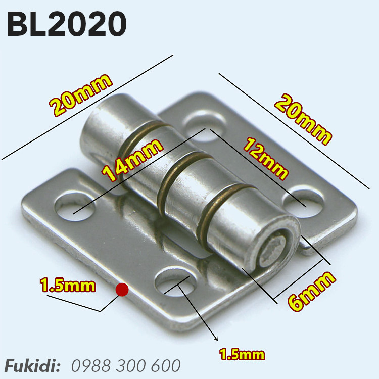 Chi tiết kích thước của bản lề BL2020