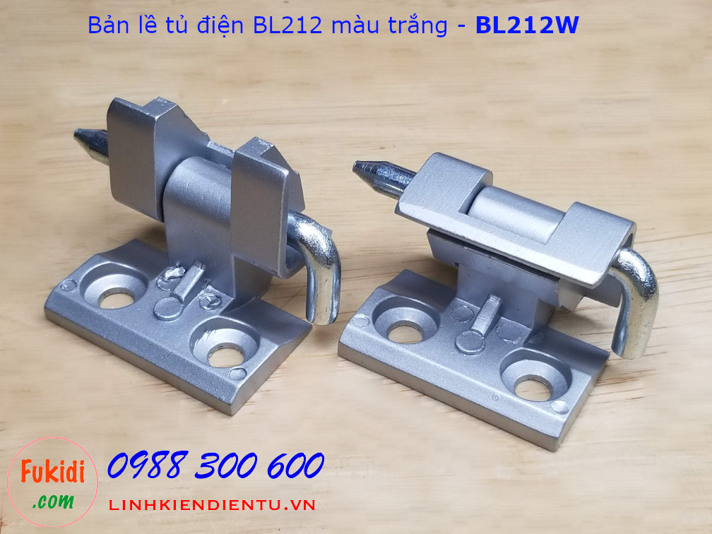 Bản lề tủ điện BL212 chất liệu nhôm nguyên khối màu trắng - BL212W