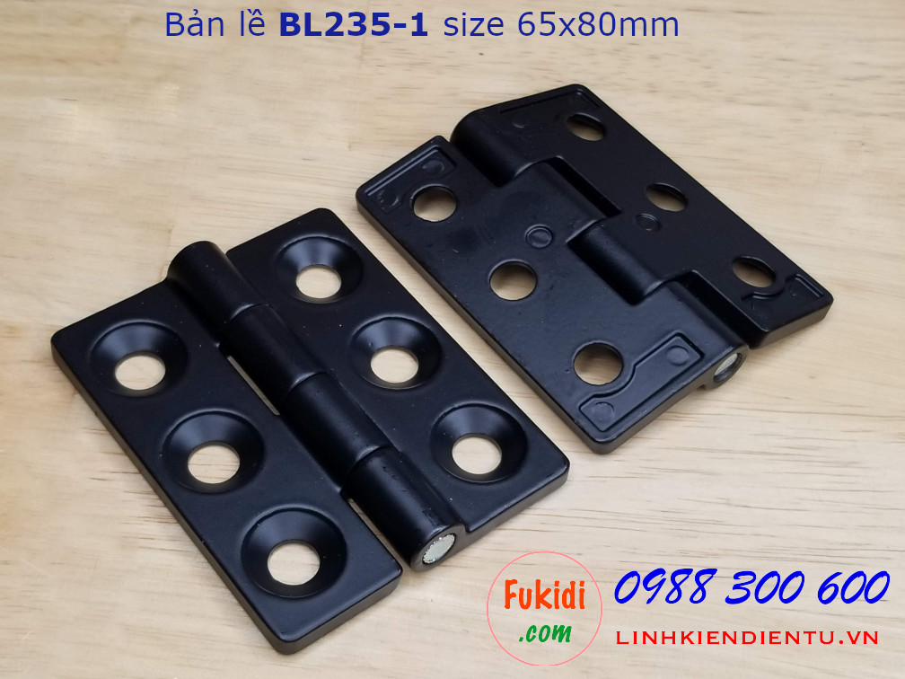 Bản lề tủ điện BL235-1 kích thước 65x80mm màu đen