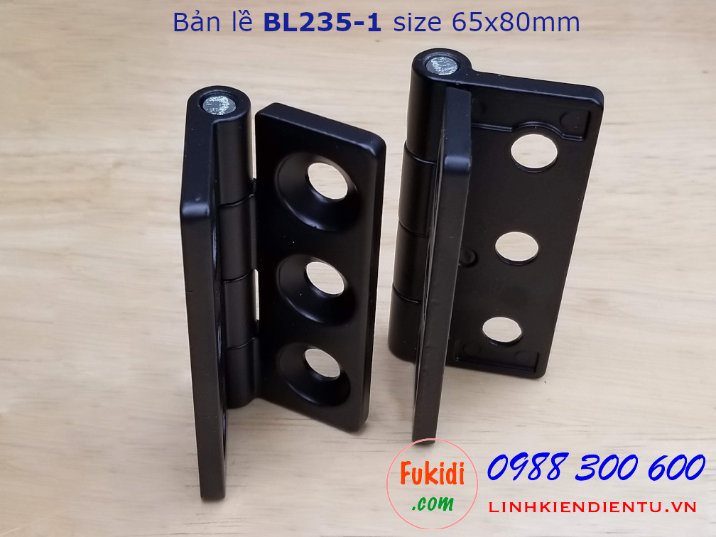 Bản lề tủ điện BL235-1 kích thước 65x80mm màu đen
