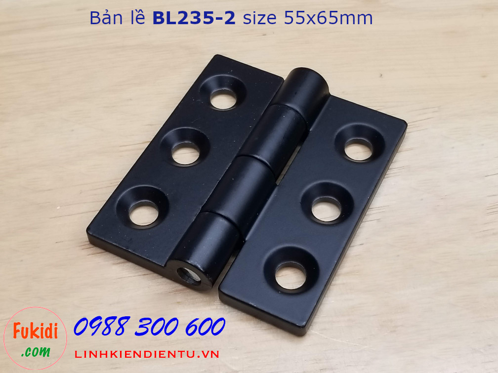 Bản lề tủ điện BL235-2 kích thước 55x65mm màu đen