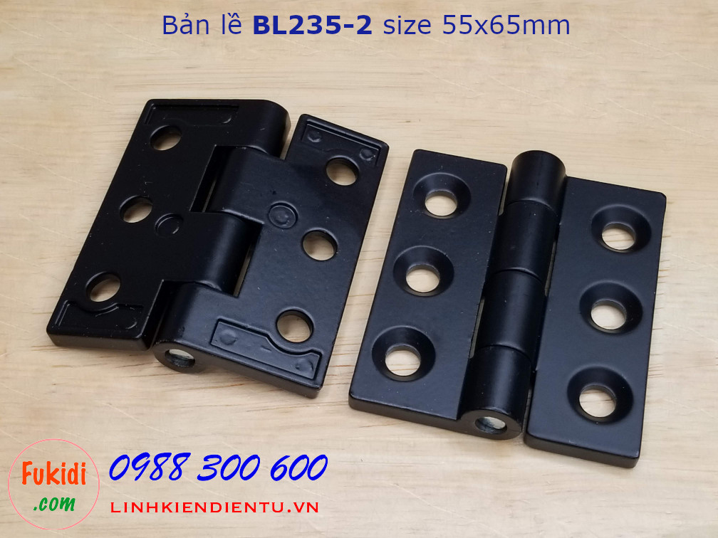 Bản lề tủ điện BL235-2 kích thước 55x65mm màu đen
