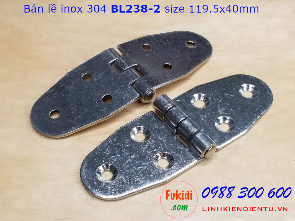 Bản lề inox 304 size 119.5x40mm dày 2.5mm - BL238-2