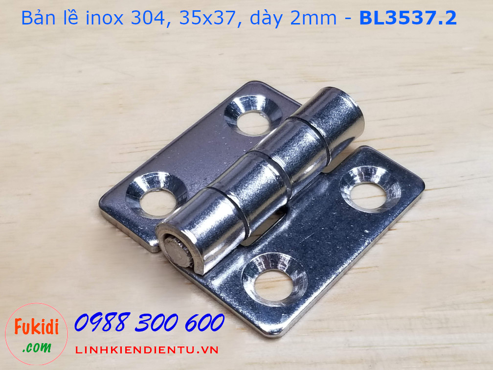 Bản lề inox 304 size 35x37mm dày 2mm - BL3537.2