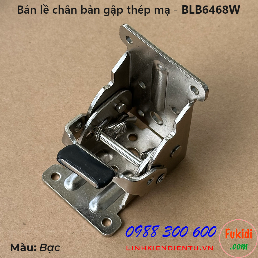 Bản lề chân bàn gập thép 64x68mm màu bạc - BLB6468W