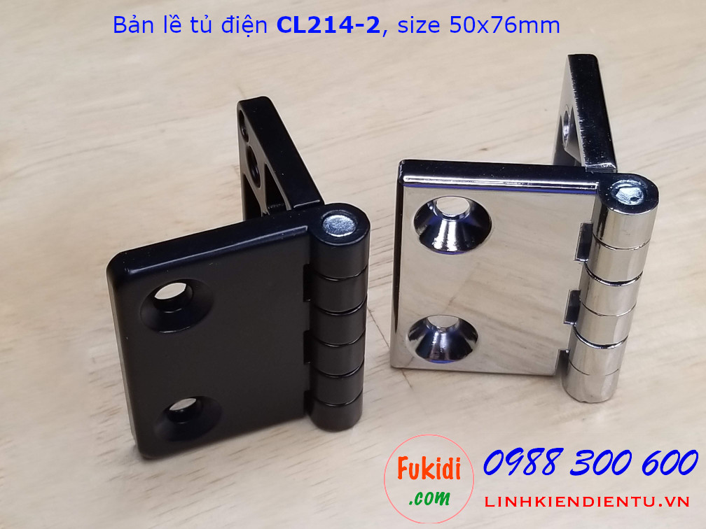 Bản lề tủ điện CL214-2 hợp kim kẽm kích thước 50x76mm màu đen - CL214-2B
