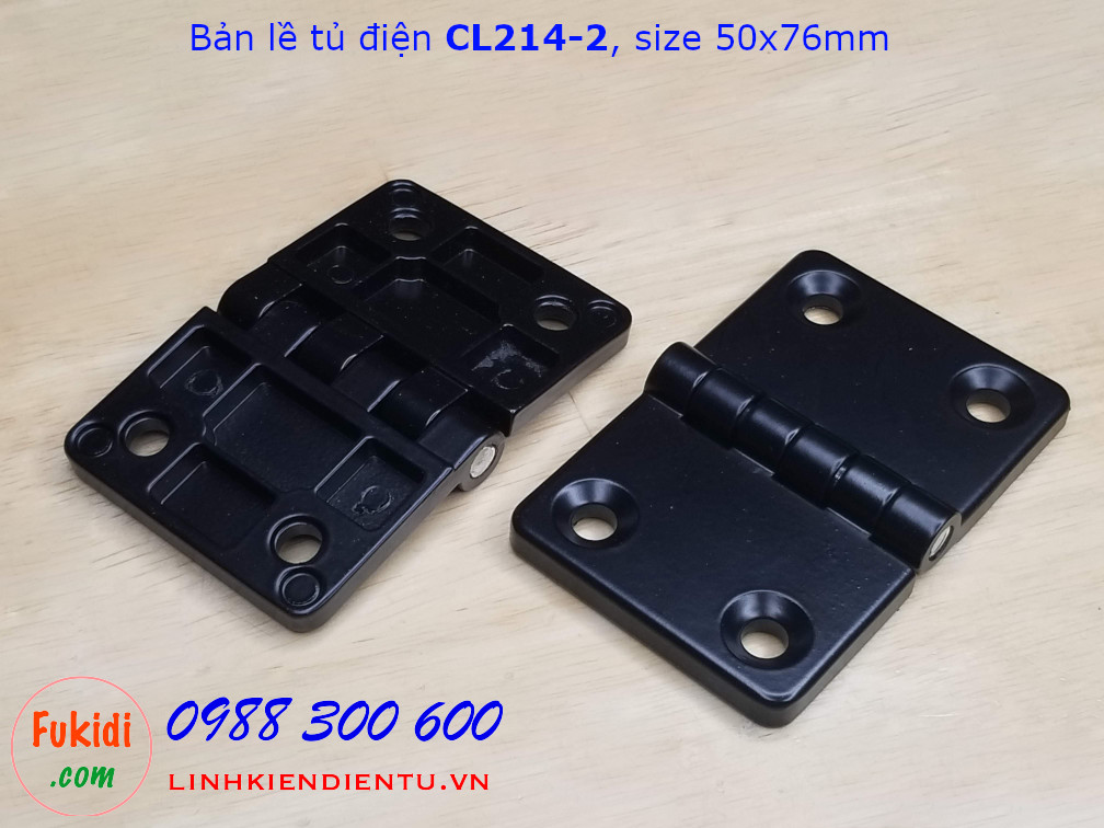 Bản lề tủ điện CL214-2 hợp kim kẽm kích thước 50x76mm màu đen - CL214-2B