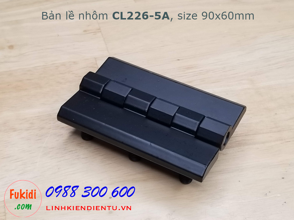 Bản lề hợp kim nhôm CL226-5A size 90x60mm, dày 8mm, màu đen