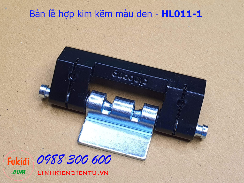 Bản lề tủ điện Hengzhu HL011-1 chất liệu hợp kim kẽm màu đen dài 75mm