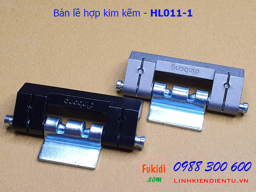 Bản lề tủ điện Hengzhu HL011-1 chất liệu hợp kim kẽm màu đen dài 75mm