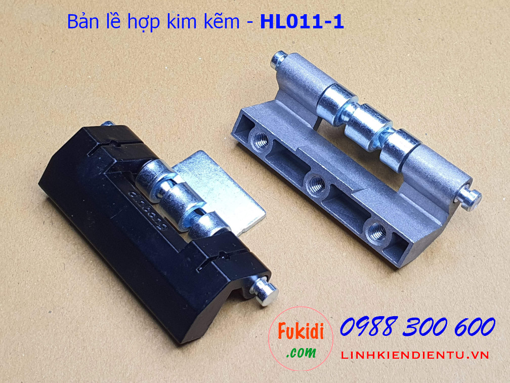 Bản lề tủ điện Hengzhu HL011-1 chất liệu hợp kim kẽm màu đen dài 75mm