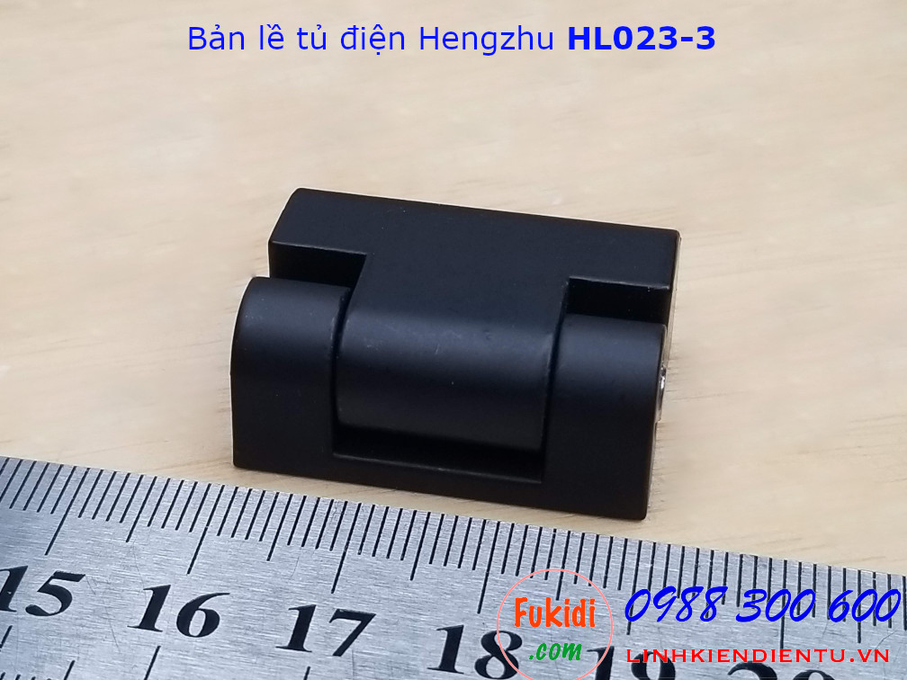 Bản lề tủ điện Hengzhu HL023-3 hợp kim kẽm, 22x30mm màu đen