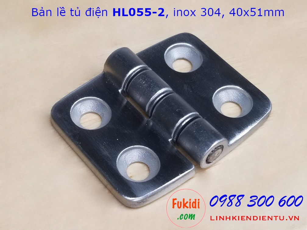 Bản lề tủ điện HL055-2, inox 304 kich thước 40x51mm