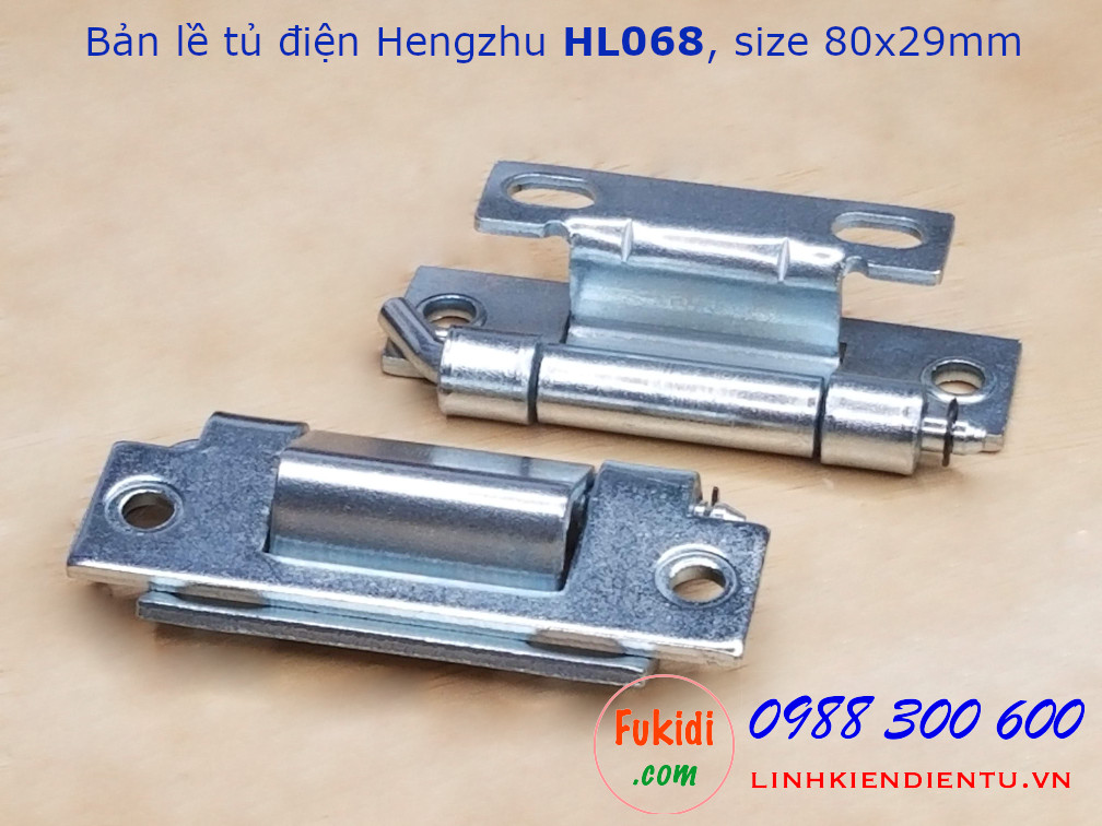 Bản lề tủ điện Hengzhu HL068, chất liệu thép, size 80x29mm