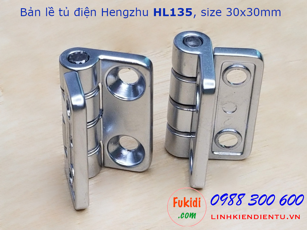 Bản lề tủ điện Hengzhu HL135, hợp kim kẽm kich thước 30x30mm