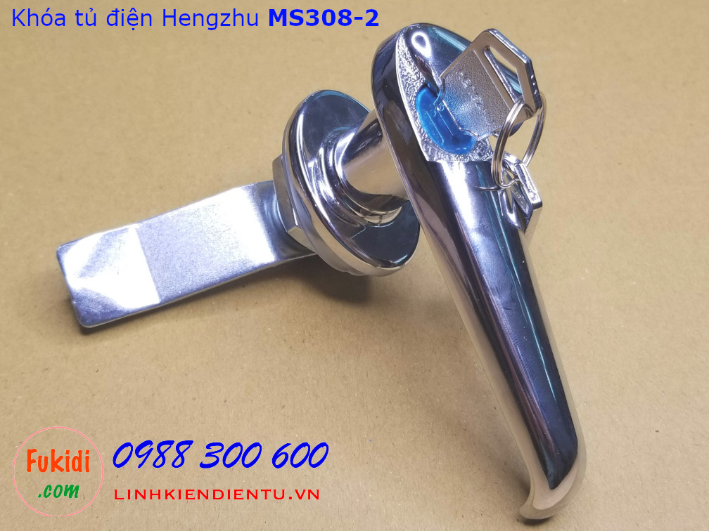 Khóa tủ điện MS308-2-1 chất liệu hợp kim kẽm mạ crome, có chìa khóa
