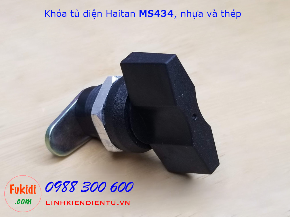 Khóa tủ điện Haitan MS434 chất liệu nhựa và thép, màu đen