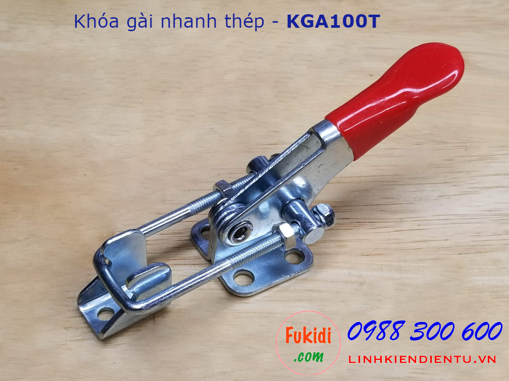 Khóa gài thép dài 10cm, tay kéo có chiều dài thay đổi - KGA100T