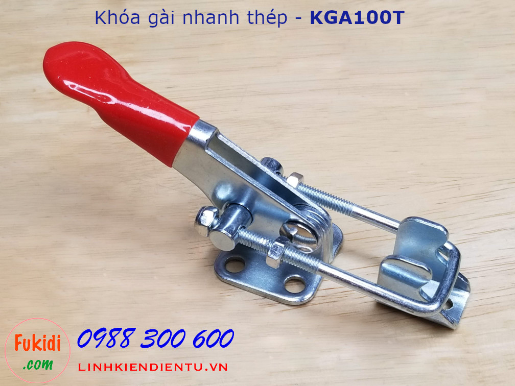 Khóa gài thép dài 10cm, tay kéo có chiều dài thay đổi - KGA100T